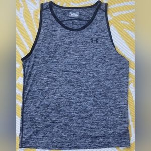 Under Armour Men's sleeveless tank shirt size L large Black grey gray UA
